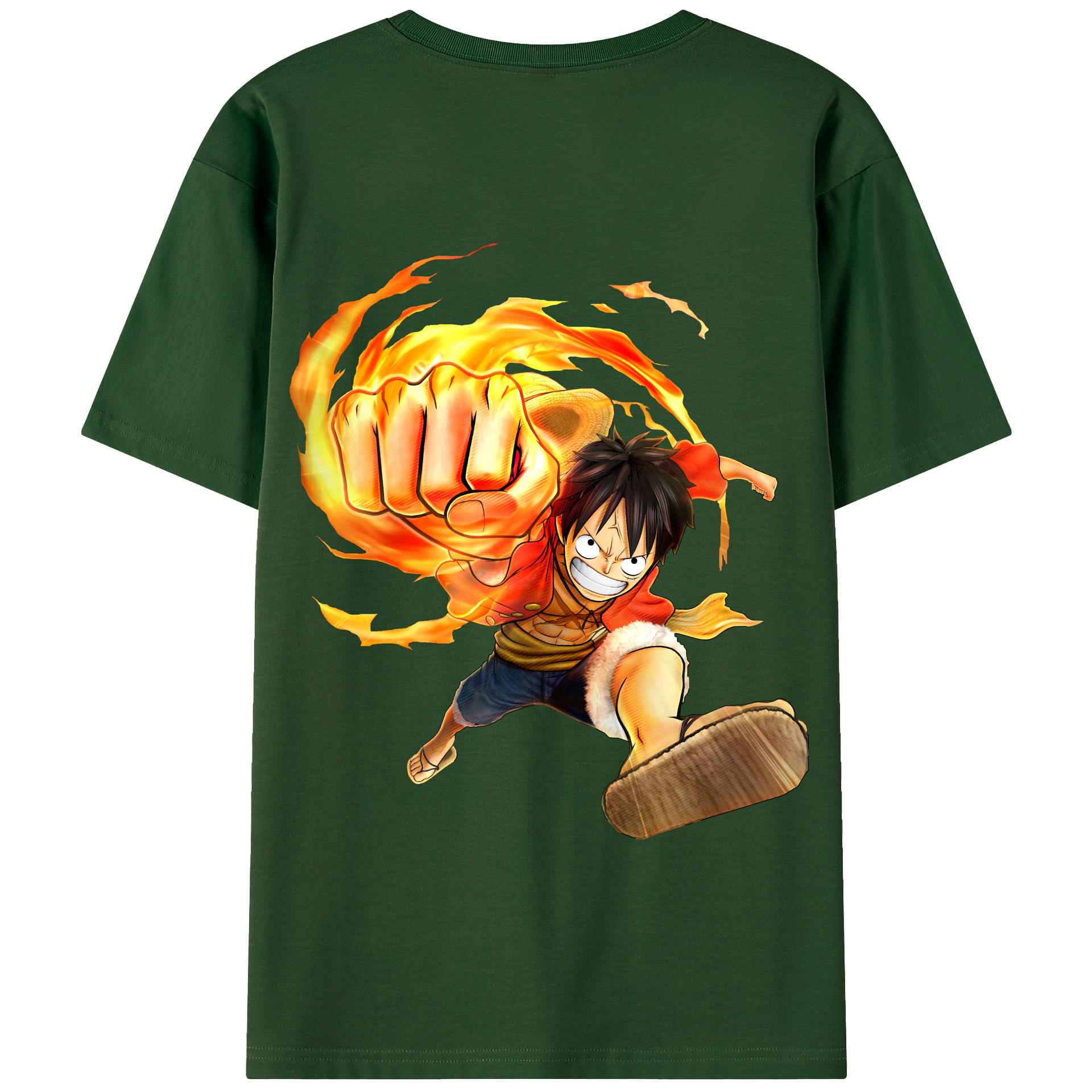 ワンピース モンキー・D・ルフィ ONE PIECE Monkey D. Luffy 綿100％半袖Tシャツ（背面プリント）